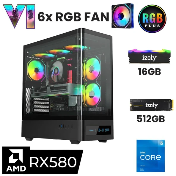 İzoly Mardy i5-12400F 16GB 512GB M.2 NVMe RX 580 8GB Oyuncu Oem Seti ürün görseli 1