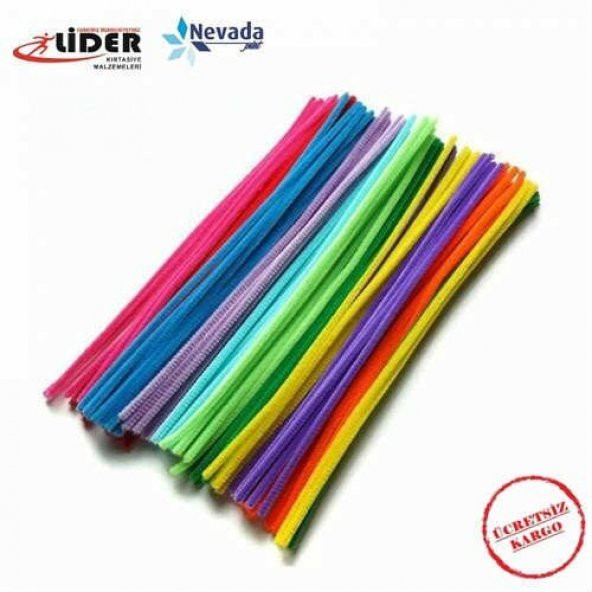 25 Adet Eğitici Şönil Seti - Renkli Tüylü Peluş Tel Çubuklar ürün görseli 1