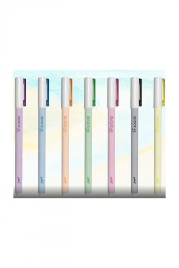 Smoothie Roller Jel Kalem Pastel Renkler 7li Set ürün görseli 1