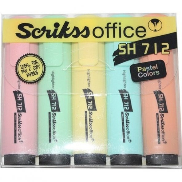 Pastel Fosforlu Kalem Seti 5li SH712 ürün görseli 1