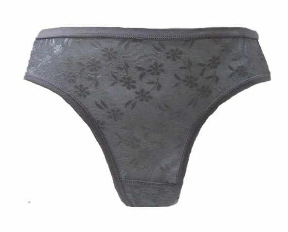 Tutku Bayan Bikini Külot Gri Dantelli Külot Standart M Beden ürün görseli 1