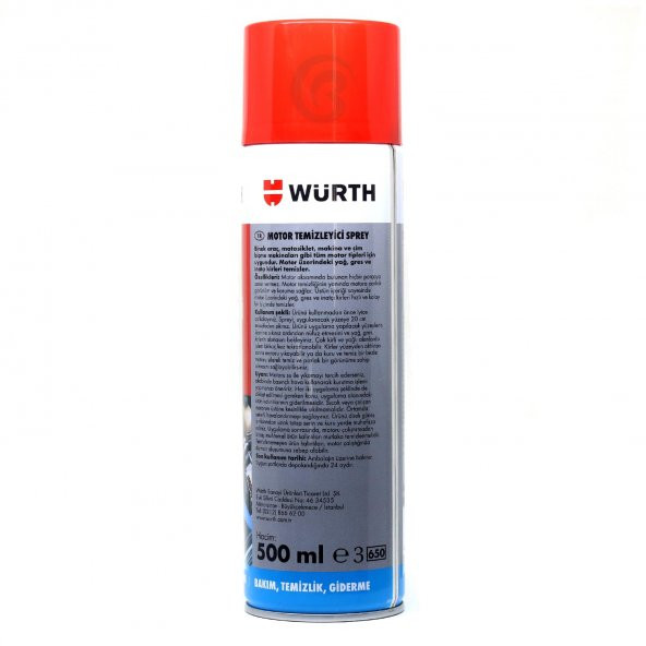 2X Würth Motor Temizleyici Sprey 500 ml (Su Gerekmez) ürün görseli 1