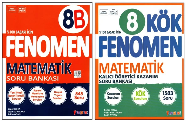 Fenomen 8. Sınıf LGS Matematik (B)+Matematik KÖK Soru Bankası 2 Kitap ürün görseli 1