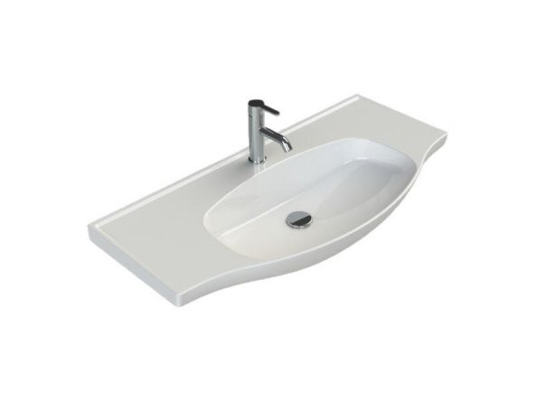 Turkuaz Cerastyle Lila Etajer Uyumlu Banyo Lavabo 100x48 cm ürün görseli 1