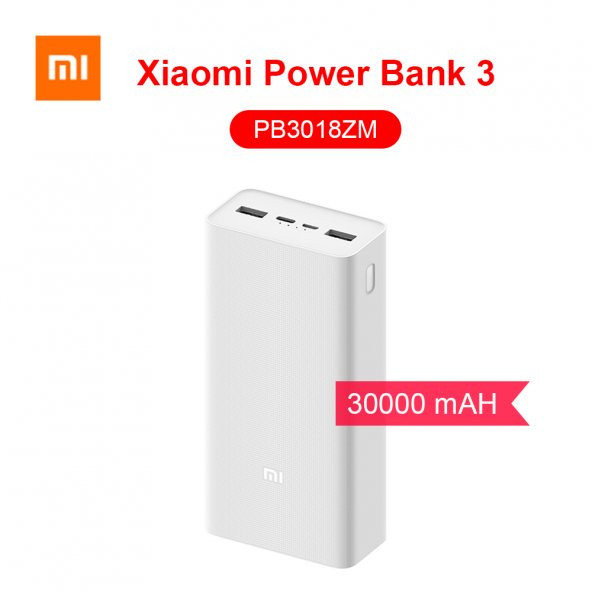 Xiaomi 30000mAh Hızlı Şarj Taşınabilir Powerbank PB3018ZM ürün görseli 1