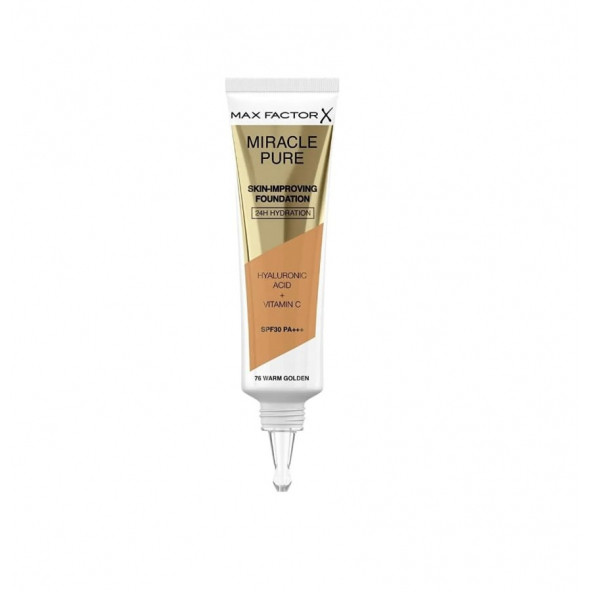 Max Factor Miracle Pure Foundation 76 Warm Golden - Resim 2