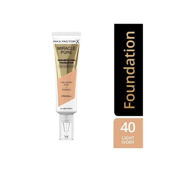 Max Factor Miracle Pure Foundation 40 Light Ivory ürün görseli 1
