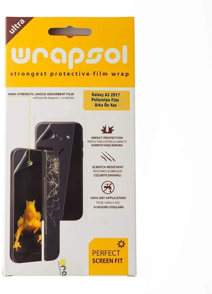 Wrapsol Samsumg Galaxy A3 2017 Ön | Arka Ekran Koruyucu Poliuretan ürün görseli 1