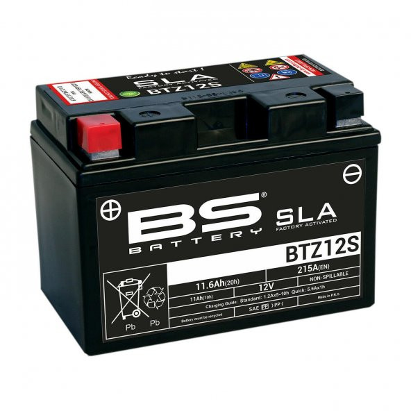 Bs Btz12s Sla 2008-2014 Honda SH 300 Uyumlu Akü Jel Akü ürün görseli 1