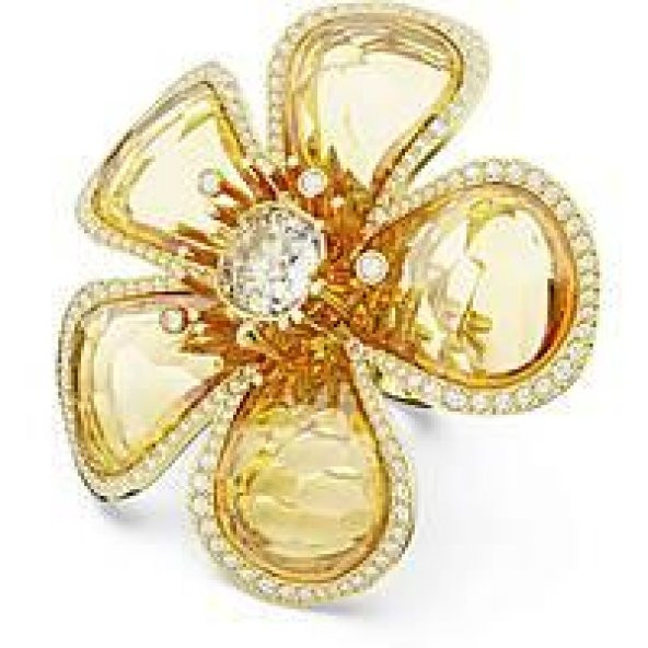 5650566 Swarovski Yüzük Florere:Coctail Ring Flower Yellow Gold-tone Plated Size:55 ürün görseli 1