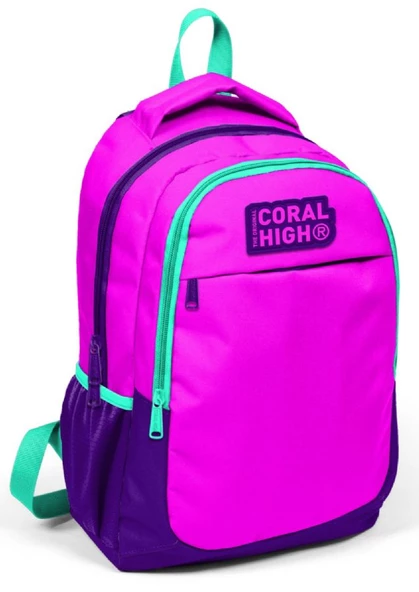 Coral High Pembe Mor Kız Çocuk USB Çıkışlı İlkokul ve Ortaokul Sırt Çantası ürün görseli 1