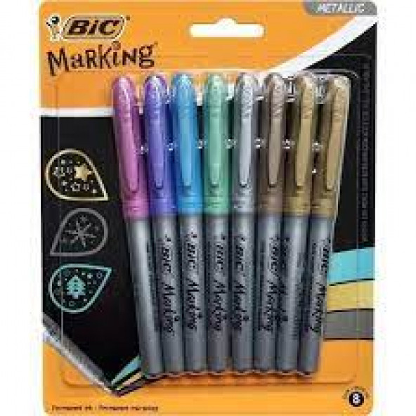 Bic Marking Permanent Markör Metalik 8 Renk Blister 961441 ürün görseli 1