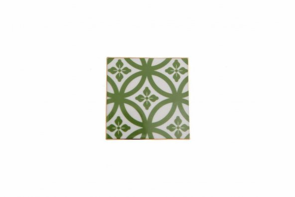 Porland Morocco Desen1 Yeşil Bardak Altlığı 10x10 cm  04A+P021641 ürün görseli 1