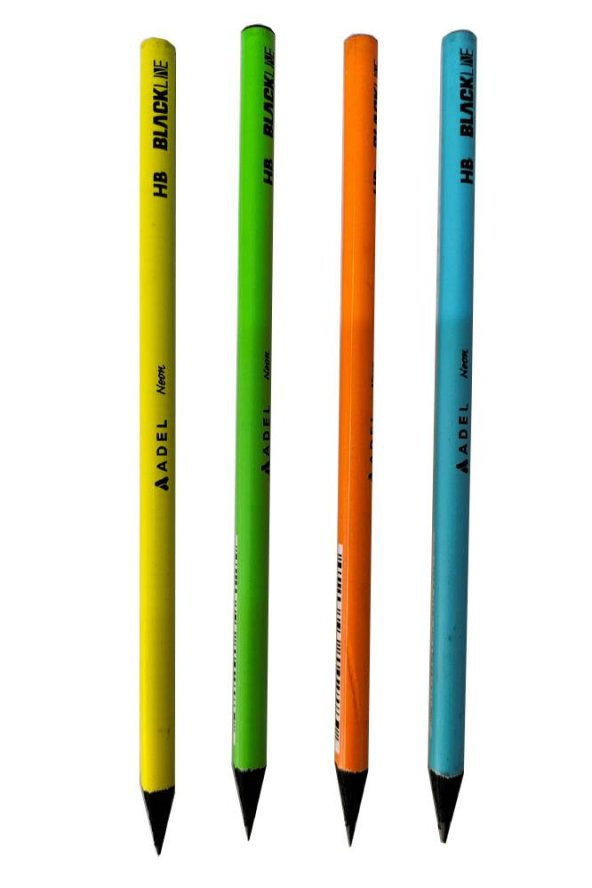 Kurşun Kalem 4 Adet Black Neon HB Siyah Kurşun Kalem Black Neon Desenli HB Kalem Yerli Üretim ürün görseli 1