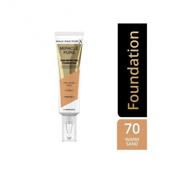 Max Factor Miracle Pure Foundation 70 Warm Sand ürün görseli 1