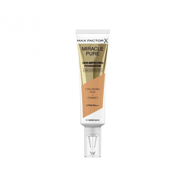 Max Factor Miracle Pure Foundation 70 Warm Sand - Resim 2