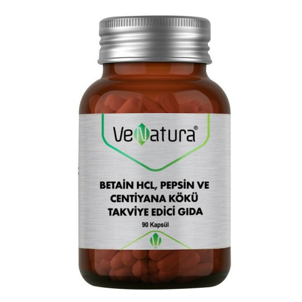 VeNatura Betain HCL, Pepsin ve Centiyana Kökü Takviye Edici Gıda 90 Kapsül ürün görseli 1