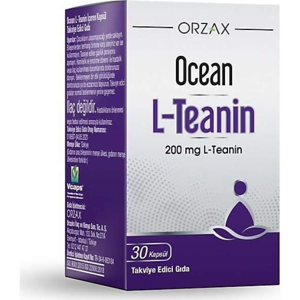 Ocean L-Teanin 200mg 30 Kapsül ürün görseli 1
