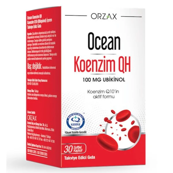 Ocean Coenzyme Q10 QH 100 mg Ubiquinol 30 Kapsül ürün görseli 1