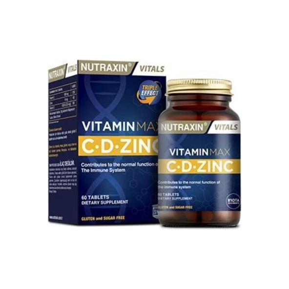Nutraxin Vitamin Max C + D Zinc 60 Tablet ürün görseli 1