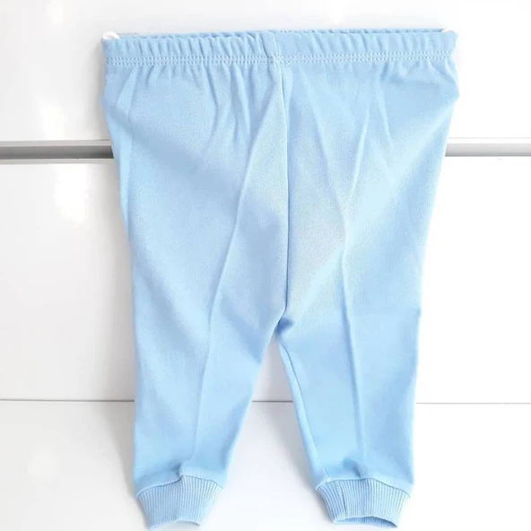 Sade Mavi Tek Alt Bebek Penye Pantolon - Resim 8