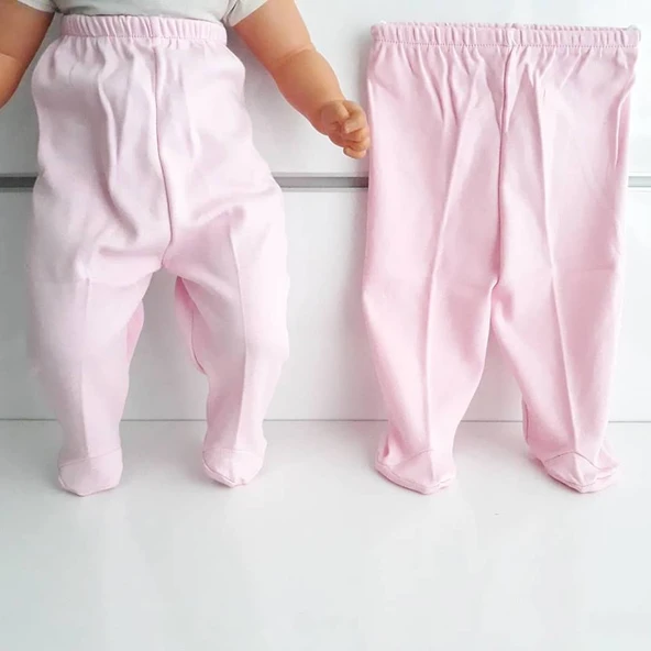 Patikli Pembe Tek Alt Bebek Penye Pantolon ürün görseli 1