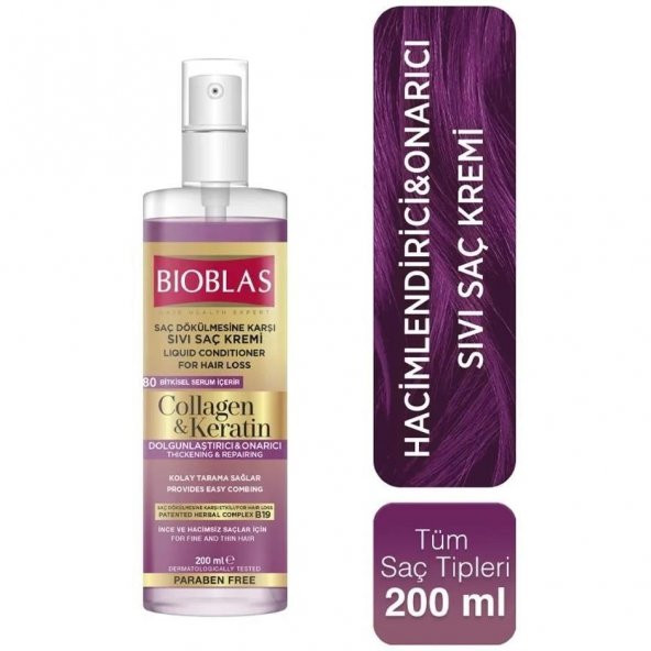 Bioblas Kolajen & Keratin Sıvı Saç Kremi 200 ml ürün görseli 1