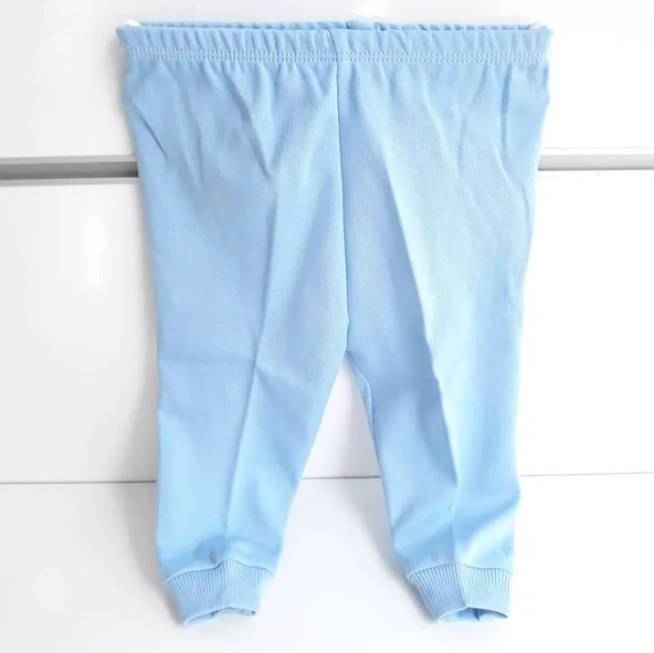 Sade Mavi Tek Alt Bebek Penye Pantolon - Resim 11