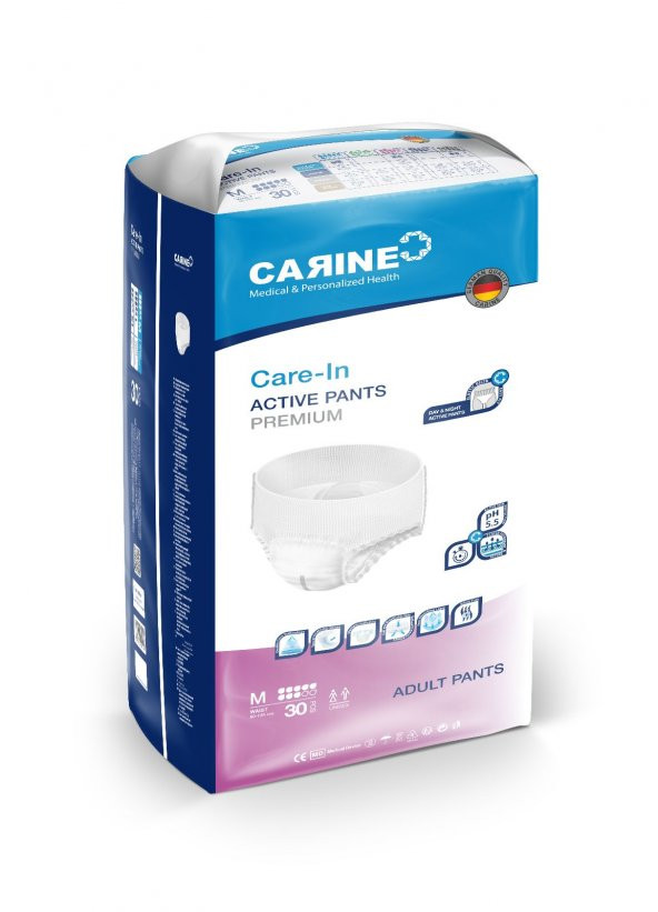 CARINE ACTIVE YETİŞKİN HASTA KÜLOT BEZİ MEDIUM BEDEN 30 ADET ürün görseli 1