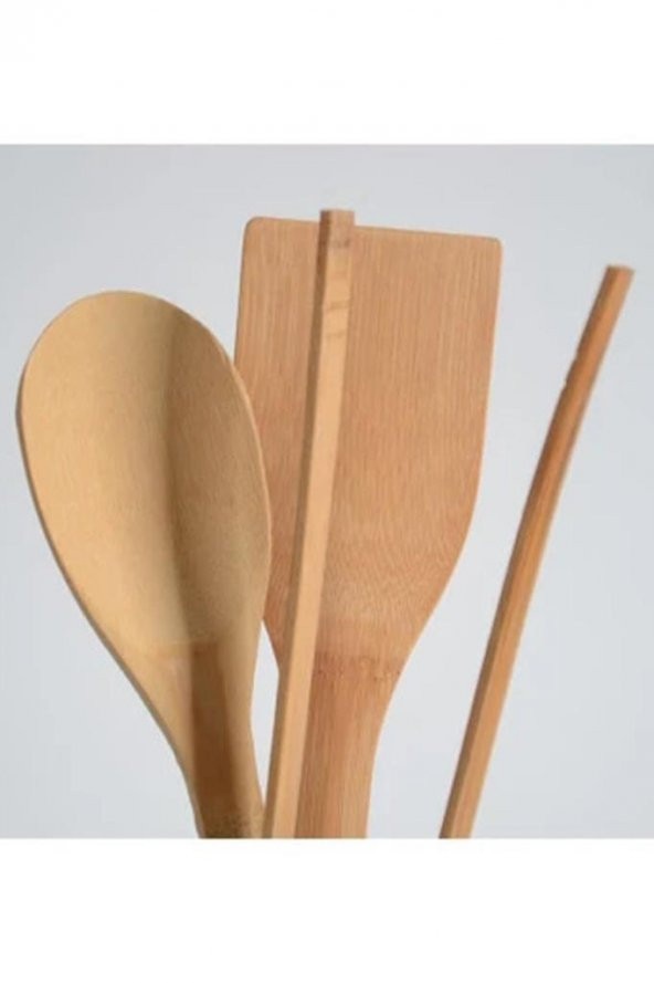 3lü Ahşap Kaşık Spatula Maşa Seti - Resim 2
