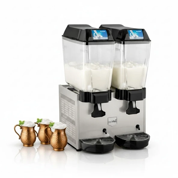 Remta 20+20 Litre Çiftli Karıştırıcılı Ayran Soğutucu Gri - ST14 ürün görseli 1