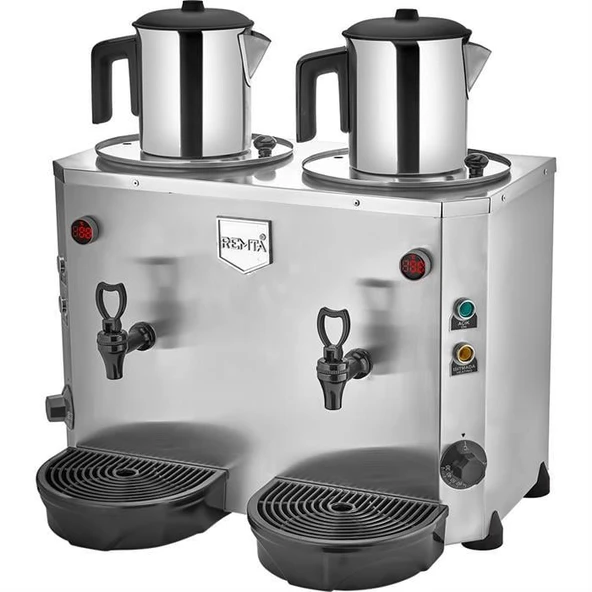 Remta Mini Jumbo 9+9 Litre İki Demlikli Çay Kazanı Makinesi ürün görseli 1
