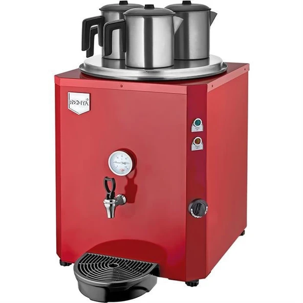 Remta Jumbo 40 Litre Üç Demlikli Çay Kazanı Makinesi - Kırmızı ürün görseli 1