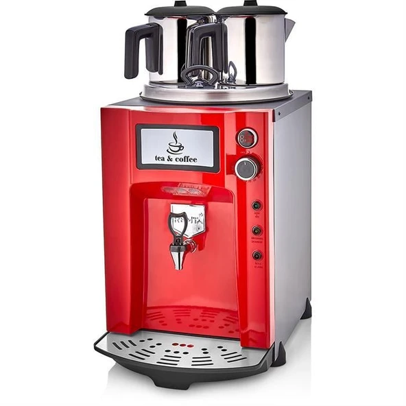 Remta Premium Jumbo 15 Litre İki Demlikli Çay Makinesi - Kırmızı ürün görseli 1