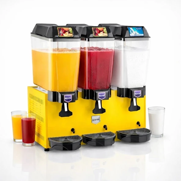 Remta 20+20+20 Litre Şerbet + Şerbet + Ayran Soğutucu Sarı - ST17 ürün görseli 1