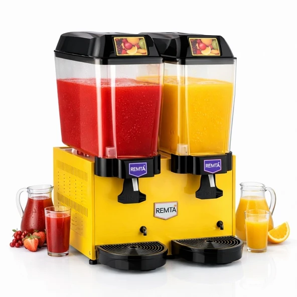 Remta 20+20 Litre Çiftli Şerbet Soğutucu Sarı - ST12 ürün görseli 1