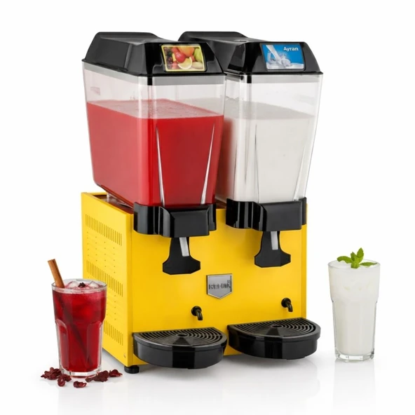 Remta 20+20 Litre Çiftli Şerbet ve Ayran Soğutucu Sarı - ST13 ürün görseli 1