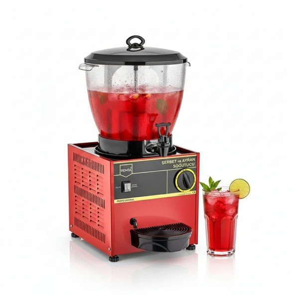 Remta Elegance ST15 16 Litre Şerbet ve Ayran Soğutucu - Kırmızı ürün görseli 1