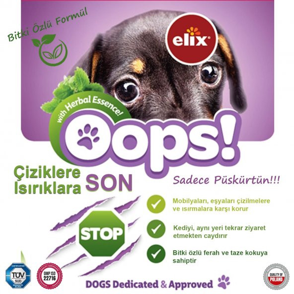 ELIX Bitki Özlü Köpek Kovucu Sprey 75ml. - Resim 3