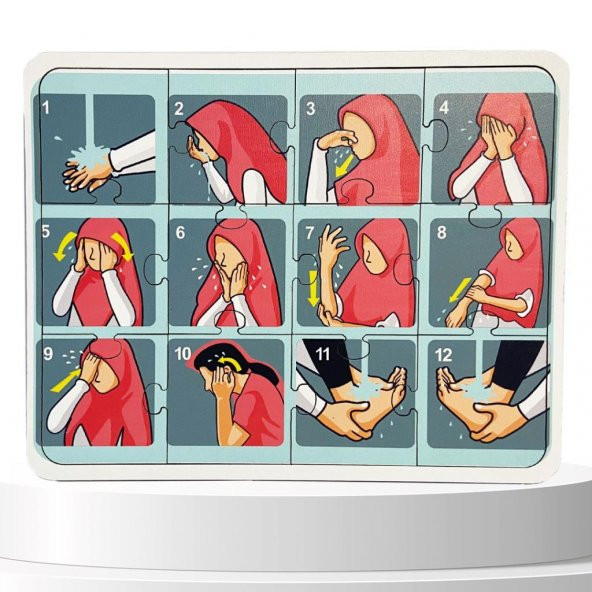 Moon Beavers İslamı Öğreniyorum Puzzle Serisi - Kız Abdest 83016,İslami Eğitici Öğretici Ahşap Oyuncak ürün görseli 1