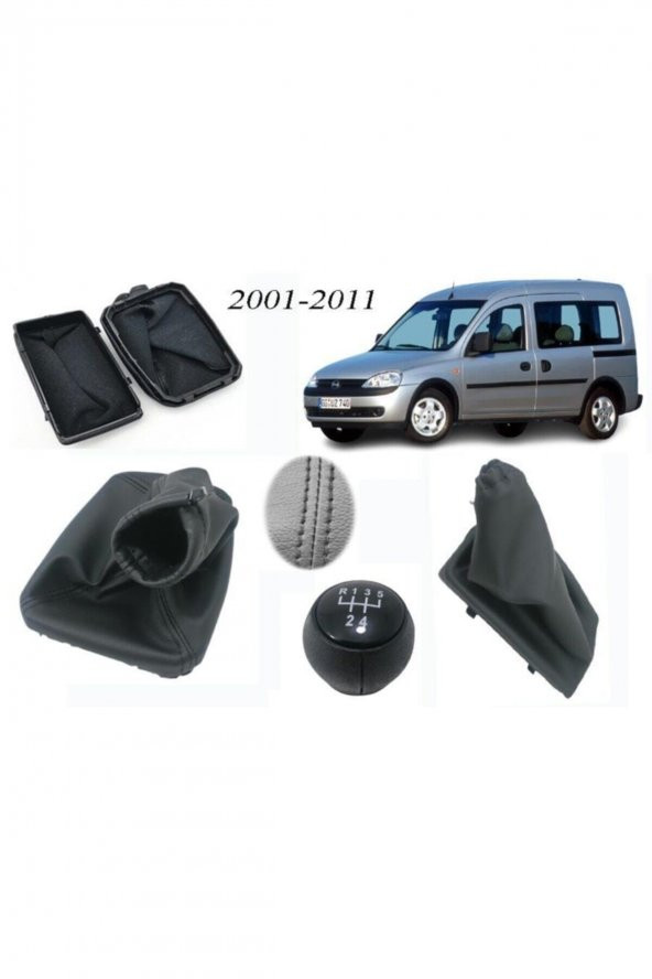 Opel Combo C Vites Körüğü + El Freni Körüğü + Vites Topuzu Siyah Dikiş ürün görseli 1