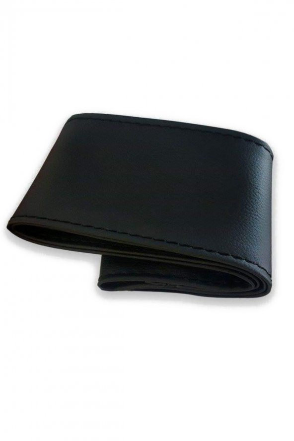 DAEWOO Serisi Uyumlu Dikmeli Direksiyon Kılıfı Soft Siyah Deri-Siyah İpli ( 38cm×10cm ) ürün görseli 1