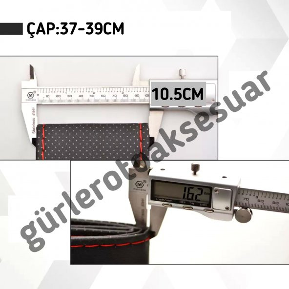 Volkswogen B7 Uyumlu Dikmeli Direksiyon Kılıfı Kırmızı Yüzüklü Alkantara (Nubuk) ürün görseli 1