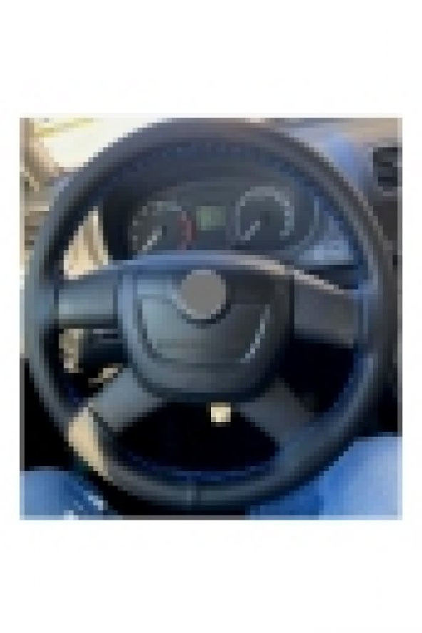 Skoda Octavia 2008-2010 Uyumlu Dikmeli Direksiyon Kılıfı Mavi İpli (11cm) ürün görseli 1
