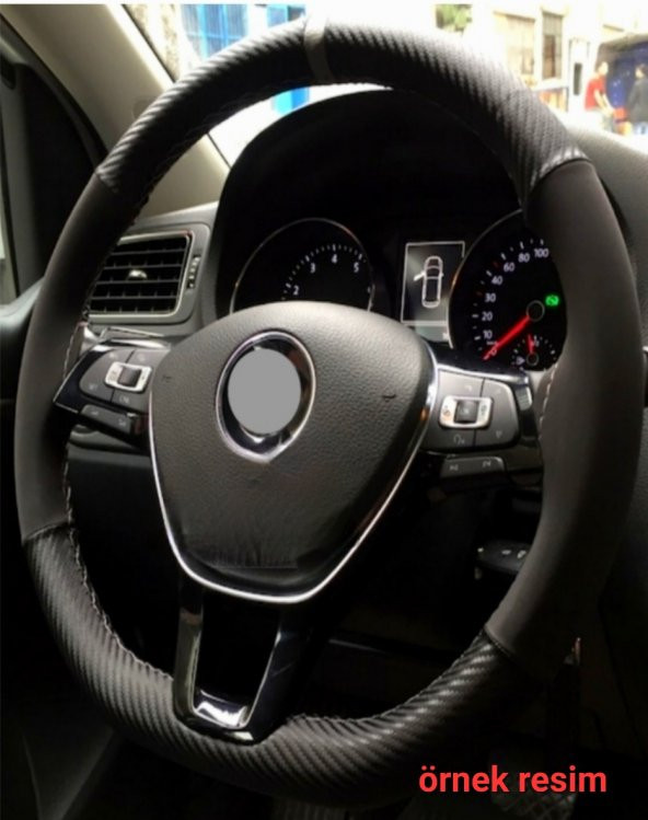 Opel Vectra B Uyumlu Alkantara-Karbon Dikmeli Direksiyon Kılıfı Gri Yüzüklü ürün görseli 1