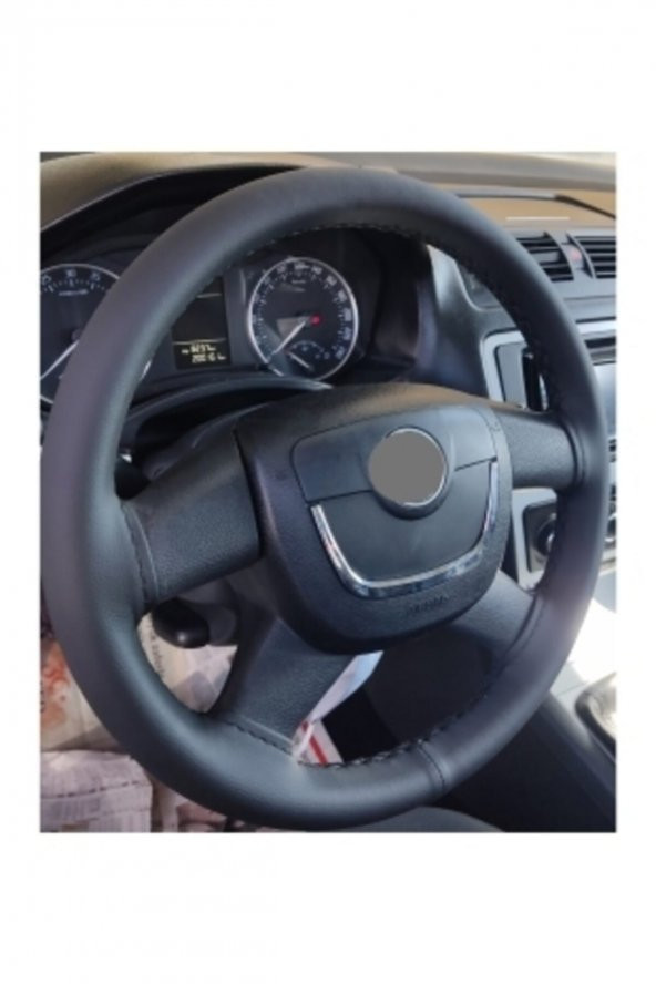Skoda Octavia Uyumlu 2010-2012 Dikmeli Direksiyon Kılıfı Siya-h(11cm) ürün görseli 1