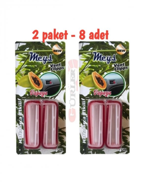 Oto kalorifer ızgara gecmeli koku 2paket-8 adet oto kokusu papaya ürün görseli 1