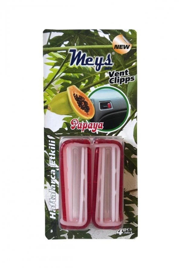 Papaya Kokulu Izgara Clips Oto Kokusu (2 Paket 8 Adet) ürün görseli 1