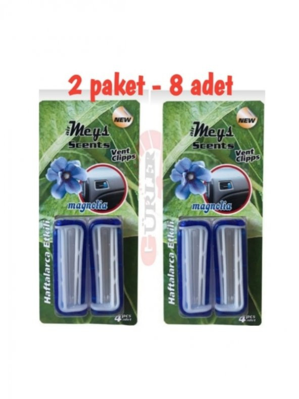 Oto kalorifer ızgara geçme koku 2 paket (8 adet) oto kokusu magnolia mavi ürün görseli 1