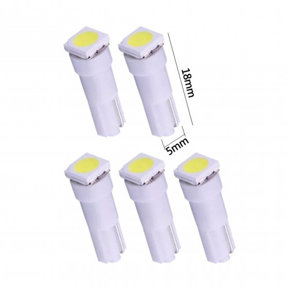 T5 5050 Led Oto Kilometre Kadran Ambians Aydınlatma Ampülü Beyaz 10 Adet ürün görseli 1
